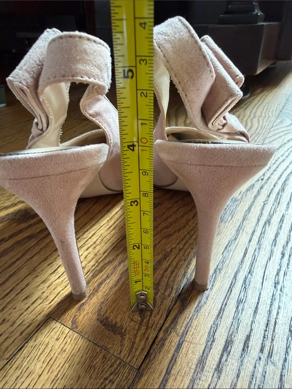 Jessica Simpson Blush Pink Suede Pointed-Toe Slingback Heels with Bow Sz 8.5